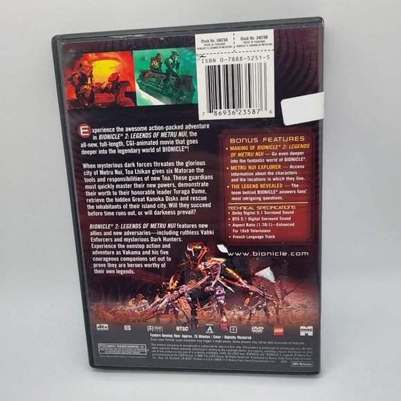 Bionicle 2 Legends Of Metru Nui DVD 2004 Widescreen - Picture 2 of 3